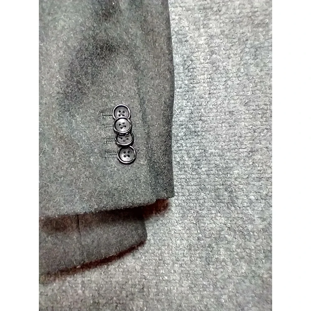 Banana Republic Mens 44R Gray Wool Bld Military Field Blazer Tailored Fit Jacket